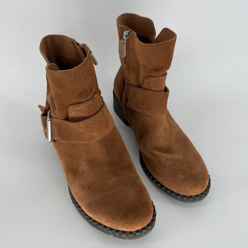 Gentle Souls by Kenneth Cole Boots Womens 10 Best Slit Ankle Booties Brown Suede - Picture 2 of 10